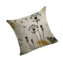 43*43 CM Soft Taraxacum Linen Dark Green Painted Dandelion Charms Pillowcase for Home Bedroom Living Room Office Restaurant Decor