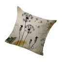 43*43 CM Soft Taraxacum Linen Dark Green Painted Dandelion Charms Pillowcase for Home Bedroom Living Room Office Restaurant Decor