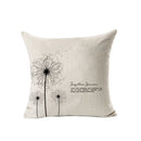 Home Bedroom Living Room Office Restaurant Decor Invisible Zippered Pillow Cushion Cover with Letters