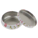 Fresh Floral Pattern Tea Sugar Biscuit Coffee Candy Storage Box Case Sealed Can White