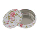 Fresh Floral Pattern Tea Sugar Biscuit Coffee Candy Storage Box Case Sealed Can White