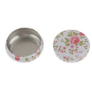 Fresh Floral Pattern Tea Sugar Biscuit Coffee Candy Storage Box Case Sealed Can White
