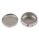Fresh Floral Pattern Tea Sugar Biscuit Coffee Candy Storage Box Case Sealed Can White