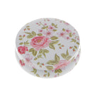 Fresh Floral Pattern Tea Sugar Biscuit Coffee Candy Storage Box Case Sealed Can White