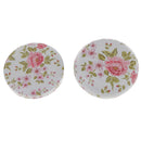 Fresh Floral Pattern Tea Sugar Biscuit Coffee Candy Storage Box Case Sealed Can White