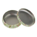 Fresh Floral Pattern Tea Sugar Biscuit Coffee Candy Storage Box Case Sealed Can Green