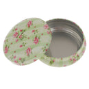 Fresh Floral Pattern Tea Sugar Biscuit Coffee Candy Storage Box Case Sealed Can Green