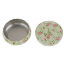 Fresh Floral Pattern Tea Sugar Biscuit Coffee Candy Storage Box Case Sealed Can Green