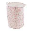 Creative Flamingo Design Foldable Cotton Linen Laundry Storage Basket Bin Multipurpose Home Organiser