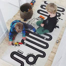 Linen Floor Carpet Baby Indoor Gym Game Play Mats Playmat Crawling Pad Children Room Blanket ( Car Track Puzzle Pattern )