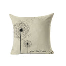 Home Bedroom Sofa Decor Throw Square Cushion Pillow Case Dandelion Leaves Design Pillow Cover Cushion Cover Linen Pillowcase