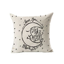 Bedroom Sofa Decor Throw Square Cushion Pillow Case Pillow Cover Cushion Cover Car Pillowcase "I love you to the moon and Back" Label