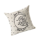 Bedroom Sofa Decor Throw Square Cushion Pillow Case Pillow Cover Cushion Cover Car Pillowcase "I love you to the moon and Back" Label