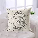 Bedroom Sofa Decor Throw Square Cushion Pillow Case Pillow Cover Cushion Cover Car Pillowcase "I love you to the moon and Back" Label