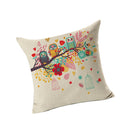 Home Bedroom Sofa Decor Throw Cushion Pillow Case Owl Pattern Pillow Cover Cushion Cover Linen Pillowcase White