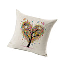 Home Bedroom Sofa Decor Throw Square Cushion Pillow Case Heart Shaped Tree Design Pillow Cover Cushion Cover Linen Pillowcase