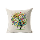 Home Bedroom Sofa Decor Throw Square Cushion Pillow Case Colorful Tree Design Pillow Cover Cushion Cover Linen Car Pillowcase