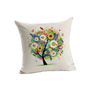 Home Bedroom Sofa Decor Throw Square Cushion Pillow Case Colorful Tree Design Pillow Cover Cushion Cover Linen Car Pillowcase