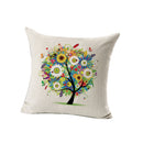 Home Bedroom Sofa Decor Throw Square Cushion Pillow Case Colorful Tree Design Pillow Cover Cushion Cover Linen Car Pillowcase