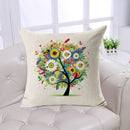 Home Bedroom Sofa Decor Throw Square Cushion Pillow Case Colorful Tree Design Pillow Cover Cushion Cover Linen Car Pillowcase