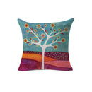 Home Bedroom Sofa Decor Throw Square Cushion Pillow Case White Tree with Flowers Design Car Pillow Cushion Cover Linen Pillowcase