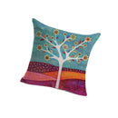 Home Bedroom Sofa Decor Throw Square Cushion Pillow Case White Tree with Flowers Design Car Pillow Cushion Cover Linen Pillowcase