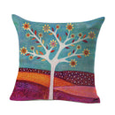 Home Bedroom Sofa Decor Throw Square Cushion Pillow Case White Tree with Flowers Design Car Pillow Cushion Cover Linen Pillowcase