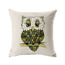 Home Bedroom Sofa Decor Throw Square Cushion Pillow Case Colorful Owl Design Pillow Cover Car Cushion Cover Linen Pillowcase