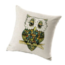 Home Bedroom Sofa Decor Throw Square Cushion Pillow Case Colorful Owl Design Pillow Cover Car Cushion Cover Linen Pillowcase