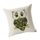 Home Bedroom Sofa Decor Throw Square Cushion Pillow Case Colorful Owl Design Pillow Cover Car Cushion Cover Linen Pillowcase