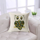Home Bedroom Sofa Decor Throw Square Cushion Pillow Case Colorful Owl Design Pillow Cover Car Cushion Cover Linen Pillowcase