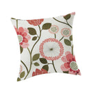 Home Bedroom Sofa Decor Throw Square Cushion Pillow Case Pink and Red Flowers Design Pillow Cover Car Cushion Cover Linen Pillowcase