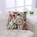 Home Bedroom Sofa Decor Throw Square Cushion Pillow Case Pink and Red Flowers Design Pillow Cover Car Cushion Cover Linen Pillowcase