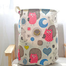 Owl Design Cotton Linen Draw String Storage Bag Toy Shoes Laundry Organizer Home Collections