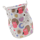 Owl Design Cotton Linen Draw String Storage Bag Toy Shoes Laundry Organizer Home Collections