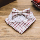 Pet Dog Cat Neck Towel Fashion Clothing Triangle Plaid Neckerchief Scarf Bib Saliva Towel Bandana Collar Red M