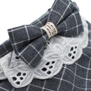 Pet Dog Cat Neck Towel Fashion Clothing Triangle Plaid Neckerchief Scarf Bib Saliva Towel Bandana Collar Gray M