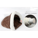 Pet Cat Dog Rest Sleep Bed Soft Warm Sleeping Bag Cave House Mat Pad Removable Cushion Bag Pet Supplies Dark Grey L