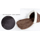 Pet Cat Dog Rest Sleep Bed Soft Warm Sleeping Bag Cave House Mat Pad Removable Cushion Bag Pet Supplies Dark Grey L