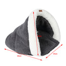 Pet Cat Dog Rest Sleep Bed Soft Warm Sleeping Bag Cave House Mat Pad Removable Cushion Bag Pet Supplies Dark Grey L