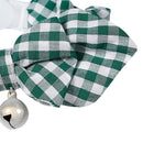 Pet Dog Cat Kitten Fashionable Bell Charms Collar Necklace Pet Lovers Gift Pet Supplies Green Plaid Pattern Design