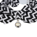 Pet Dog Cat Kitten Fashionable Bell Charms Collar Necklace Pet Lovers Gift Pet Supplies Black Wave Pattern Design
