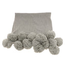 Creative Fuzzy Ball Design Soft Knitted Air Conditioning Baby Sleeping Cotton Double Faced Cotton Blanket Grey
