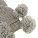 Creative Fuzzy Ball Design Soft Knitted Air Conditioning Baby Sleeping Cotton Double Faced Cotton Blanket Grey