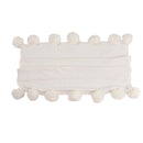 Creative Fuzzy Ball Design Soft Knitted Air Conditioning Baby Sleeping Cotton Double Faced Cotton Blanket White