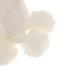 Creative Fuzzy Ball Design Soft Knitted Air Conditioning Baby Sleeping Cotton Double Faced Cotton Blanket White