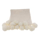 Creative Fuzzy Ball Design Soft Knitted Air Conditioning Baby Sleeping Cotton Double Faced Cotton Blanket White