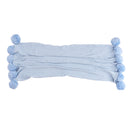 Creative Fuzzy Ball Design Soft Knitted Air Conditioning Baby Sleeping Cotton Double Faced Cotton Blanket Blue