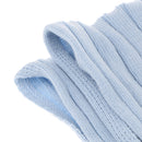 Creative Fuzzy Ball Design Soft Knitted Air Conditioning Baby Sleeping Cotton Double Faced Cotton Blanket Blue