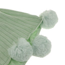 Creative Fuzzy Ball Design Soft Knitted Air Conditioning Baby Sleeping Cotton Double Faced Cotton Blanket Green